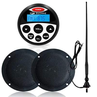 $88.99 • Buy Marine FM AM Radio Bluetooth Stereo Receive + Boat Audio Speaker + Antenna