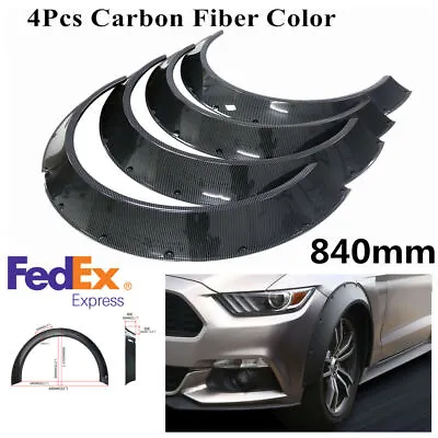 4Pcs PP 840mm Car Fender Flares Extra Wide Body Wheel Arches Carbon Fiber Color • $109.89