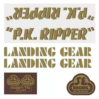 SE Racing - 80'S PK Ripper Decal Set In Gold With Brown Shadow - Old School Bmx • $60.50