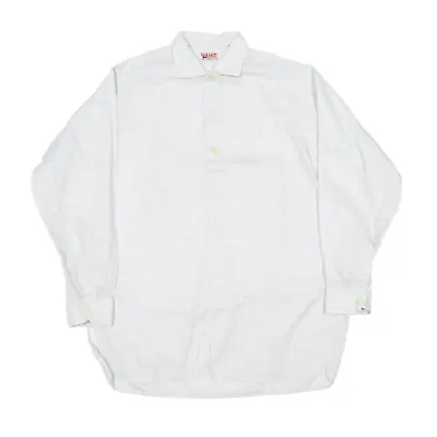 TEXTIL STURMBERGER Tunic Style Shirt White Check Long Sleeve Mens L • £5.99