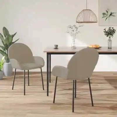 $144.99 • Buy Dining Chairs 2 Pcs Light Grey Velvet VidaXL