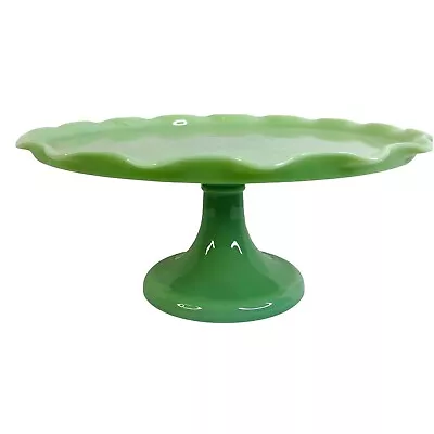 NEW Martha Stewart Green Jadeite 11” Pedestal Cake Plate/Stand Ruffled Edge  • $48.95
