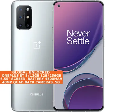 ONEPLUS 8T 5G 8/12gb 128/256gb Octa-Core 6.55  Fingerprint NFC Android 11 LTE • $706.83