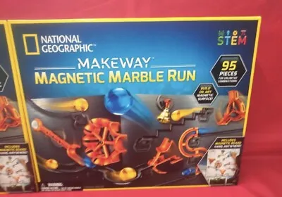 National Geographic STEM Makeway Magnetic Marble Run 95 Pieces (NEW) • $30