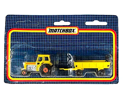 Vintage Matchbox No. 46 Yellow Tractor W/Yellow Hay Wagon - Sealed 1987 Die Cast • $34.95