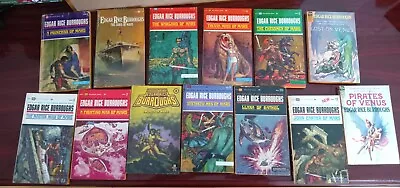 Lot Of 13 Edgar Rice Burroughs Fantasy Paperback Books 1960s Ballantine • $25