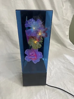 Vintage Fiber Optic Color Changing Flower Lamp Flower Light Music Box • $39