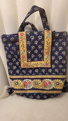 Vera Bradley Drawstring Backpack  Maison Blue NWOT.  • $35