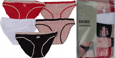 M&S Womens Marks And Spencer Red Black Bikini Knickers Size 20 16 14 12 10 8 6 • £12.99