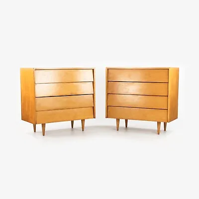 1948 Pair Florence Knoll Associates No. 126 Louvered Dressers / Chests In Maple • $8500