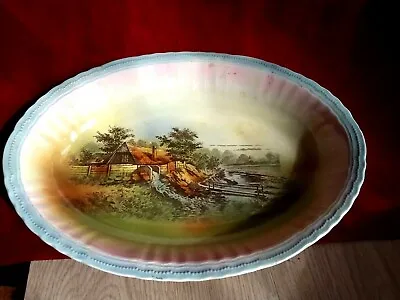 Antique Franze Ant Mehlem Porcelain Deep Oval Dish Platter Bonn Germany • £21