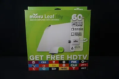 Mohu - Leaf Fifty Amplified Indoor HDTV Antenna 60 Mile Range MH-110584 NEW • $34.95