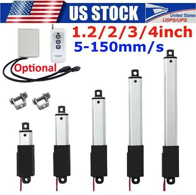 12V Electric Micro Linear Actuator 1.2  2  3  4  Stroke Fast Speed Up To 6inch/s • $21.99