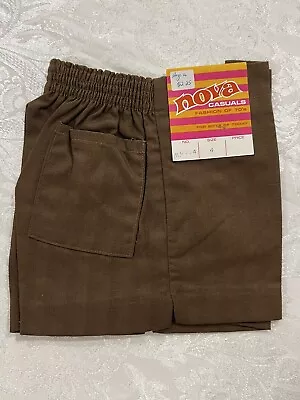 NOVA Casuals Vintage Fashion Of The 70s Kids Shorts Size 4 Dark BROWN NEW Retro • $12.72