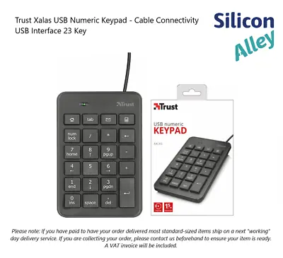 Trust Xalas Keypad Cable Connectivity  USB Interface 23 Key • £4.99