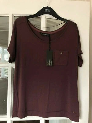 £10 • Buy Lovely BNWT M&S Rosie @ Autograph Dark Oak Tshirt Pyjama Tops 10