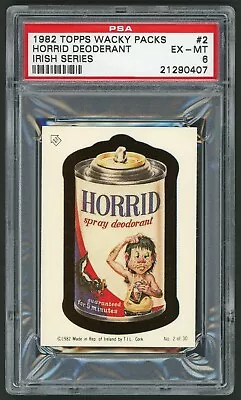 1982 / 85 Topps Wacky Packages Sticker Irish Series #02 Horrid Deodorant PSA 6 • $28.89