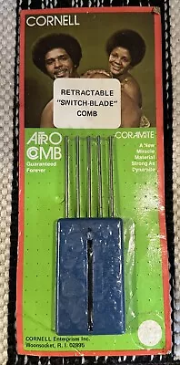 Vtg1970s Cornell Afro Comb Hair Pick Groovy Sealed Retractable Switch-Blade Comb • $32.94