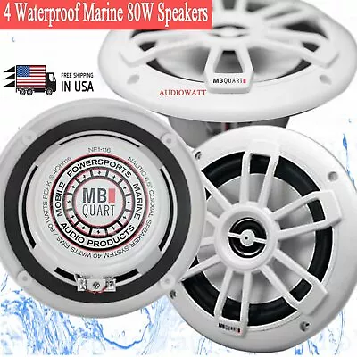 4x MB Quart NF1-116 Waterproof Nautic 6.5  80W Shallow-mount Marine Speakers NEW • $99.99