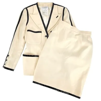 $1286.50 • Buy Chanel Setup Women'S Piping Jacket Long Sleeve Skirt Vintage Camellia Old Clothe