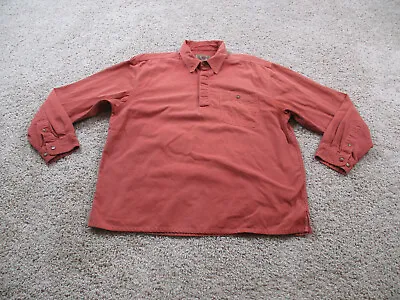 The Territory Ahead Shirt Mens XXL Orange  1/4 Button Up Long Sleeve Cotton • $22.92