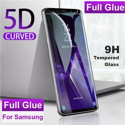 $8.99 • Buy Full Glue Cover Tempered Glass Screen Protector For Galaxy S8 S9 S10 Plus