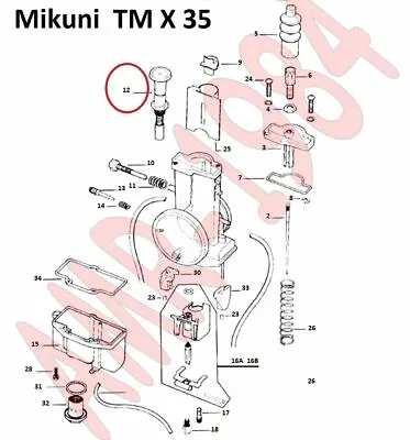 MIKUNI Spare Parts Original Series Tmx 35 Hand Lever Air N° 12 Vm29/47 • $34.33