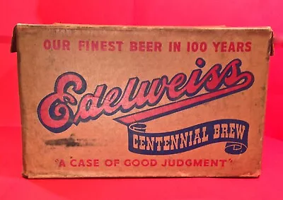 Vintage 1953 Edelweiss Beer Advertising Crate Box Sign  Centennial Brew  NICE • $100