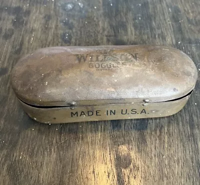 Willson Goggles Hinged Brown Metal Case Only Vintage Original 🇺🇸 • $9.95