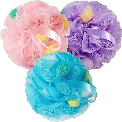 Bath Loofah Sponge Soft Mesh Shower Puffs For Body Wash Bath Sponge Body Scrub • $5.99