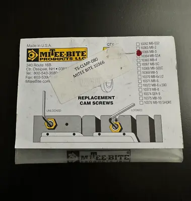 MITEE BITE 10366 MB-3 CAM SCREW PACK OF 10 New • $33