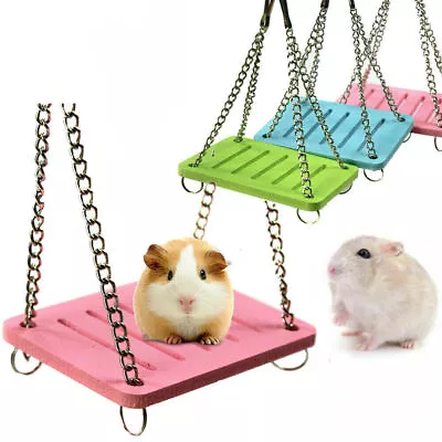 Pet Hamster Hanging Swing-Toy Small Animal Hammock Play Mouse Exercise Play Toy • £2.49