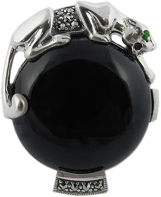 Black Onyx Panther Ring Hallmarked 925 Silver New From Ari D Norman  • £157.94