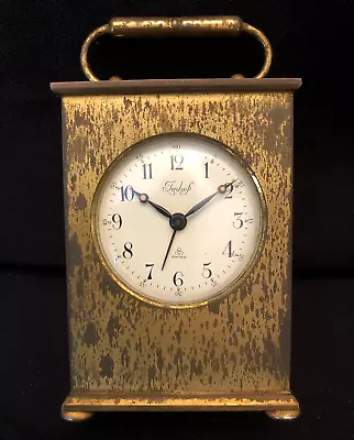 Good Running Vintage 8-Day Swiss *Imhof* Brass Carriage Alarm Clock 53  830 • $34.98