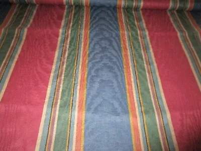 6 Yards Vintage   Designer  Moire Stripe   Jacquard Upholstery Weight  Fabric • $175