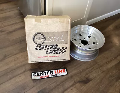 NOS Cenerline Vintage Auto Drag 15x7 Aluminum Wheel Chevy GM 6 LUG Free Ship • $220