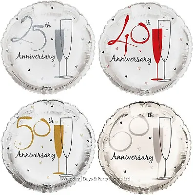 £2.94 • Buy 18  Sparkly Happy Wedding Anniversary Foil Helium/Air Balloon Party Decorations