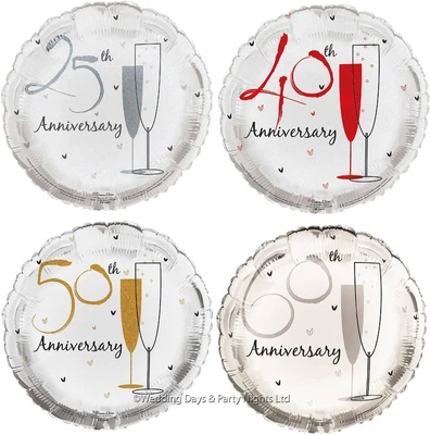 £2.94 • Buy 18  Sparkly Happy Wedding Anniversary Foil Helium/Air Balloon Party Decorations