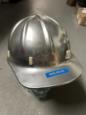 Vintage 1959 Apex Safety Miner Helmet Aluminum Construction Leather Band USA • $48.50