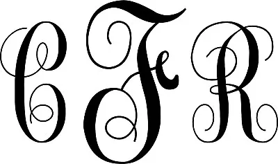 INITIALS Custom Script Monogram Decal Letters Car Window Sticker Personalized  • $12.99