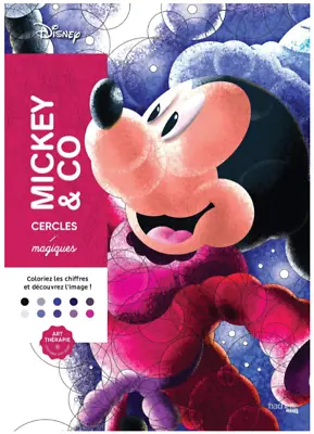 Disney Mickey Mouse Coloring By Number Book Anti-Stress Creative Gift (French) • £21.99