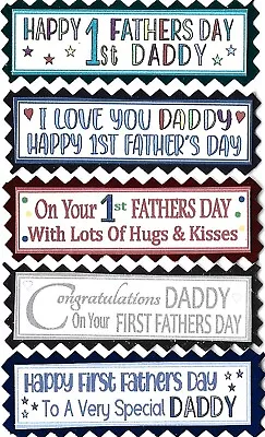 5 First 1st Fathers Day Daddy Greeting Card Craft Sentiment Message Banners • £1.49