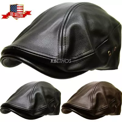 Classic PU Leather Newsboy Gatsby Ivy Hat Golf Driver Ascot • $17.95