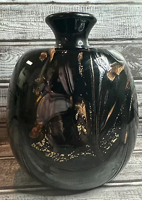 Bob Le Bleïs Signed Glass Blown Vase  Master Glassmaker Moor Vieil Layered Gold • $293.75