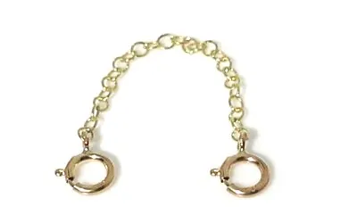 £39.99 • Buy 9ct Gold Safety Extender Chain Bracelet Necklace 1  To 6  Inches 2 X Bolt Rings