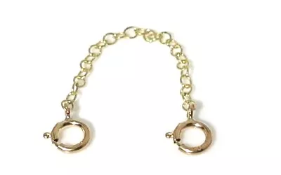 9ct Gold Safety Extender Chain Bracelet Necklace 1  To 6  Inches 2 X Bolt Rings • £13.99