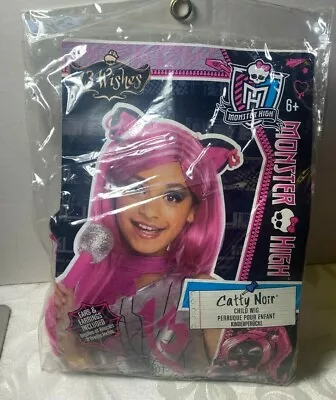 Rubies Monster High CHATTY NOIR Child's Halloween Wig Ears & Earrings New • $14.99