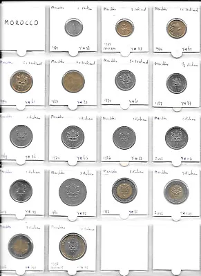 MOROCCO 1 SANTIM - 10 DIRHAMS 1969-2017 17 Coins Mostly Uncirculated Lot RR1 • $47.50