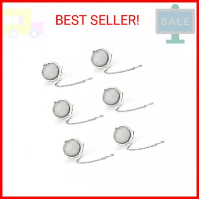 6pcs Stainless Steel Tea Strainer Mesh Tea Ball Filter Net Round With Chain • $10.24