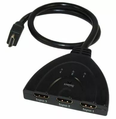 3 IN/1 OUT HDMI Switch AUTO-SELECT  Pigtail Style 4Kx2K @60Hz/4:4:4/HDCP2.2 • $11